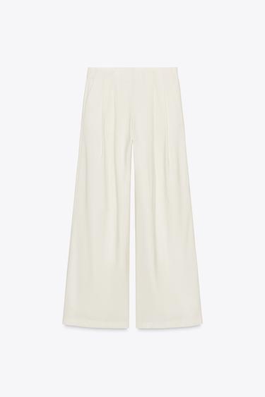 PALAZZO TROUSERS - Ecru by Zara