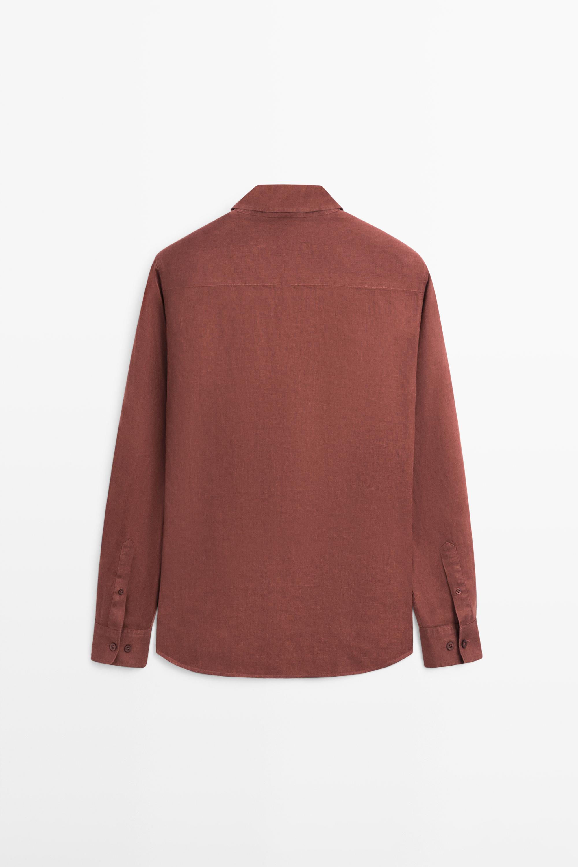 Slim fit 100% linen shirt
