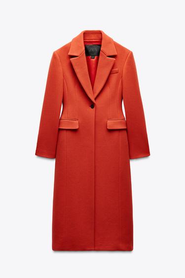 TAILORED WOOL BLEND COAT ZW COLLECTION - Orange by Zara