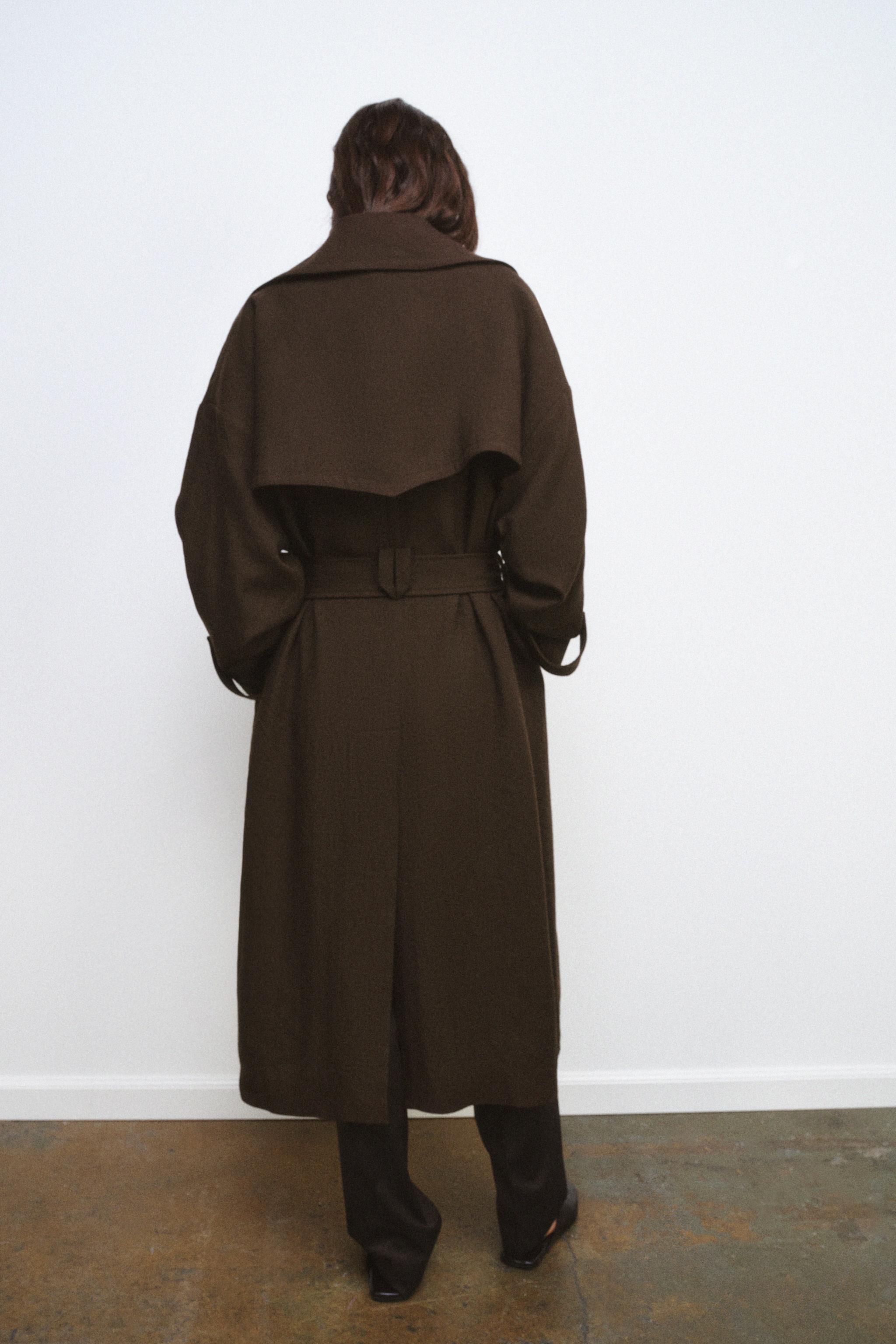 FLOWY WOOL TRENCH COAT ZW COLLECTION LIMITED EDITION