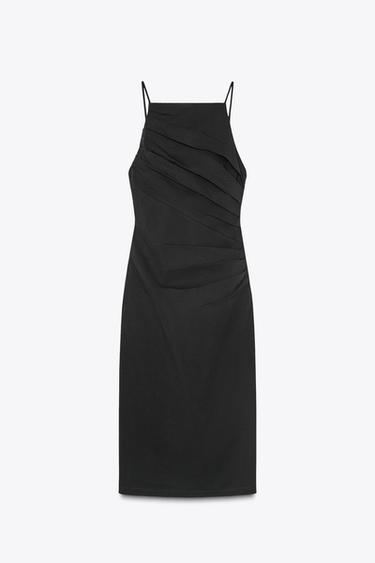 ROBE MI-LONGUE DRAPÉE ZW COLLECTION - Noir de Zara - Image 6