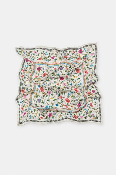 FLORAL PRINT BANDANNA - Ecru by Zara