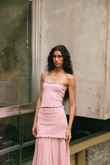 KNIT BANDEAU TOP - Pink by Zara - Image 0
