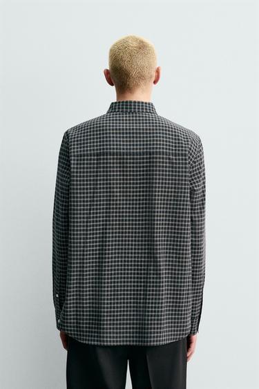WOOL BLEND CHECK SHIRT - Multicoloured by Zara