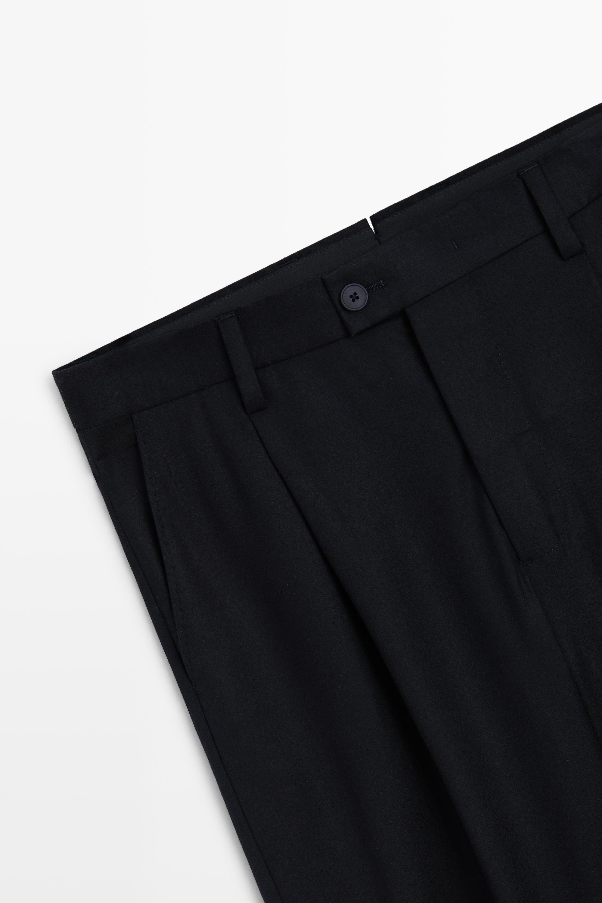 Pantalon tailleur à pinces en flanelle