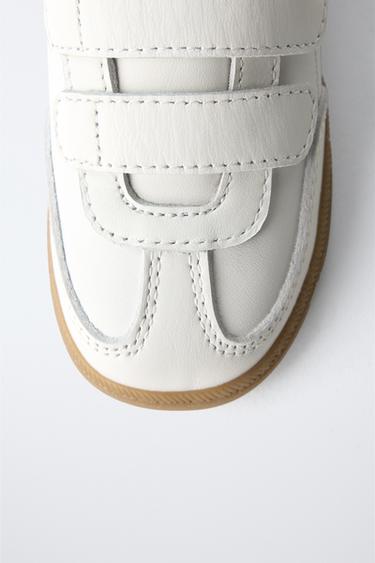 LEATHER STRAP SNEAKERS - White by Zara - Image 3