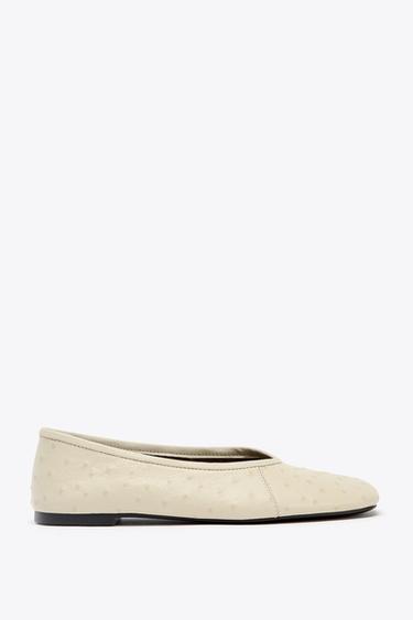 Zara EMBOSSED BALLET FLATS - Vanilla Yellow - Image 0
