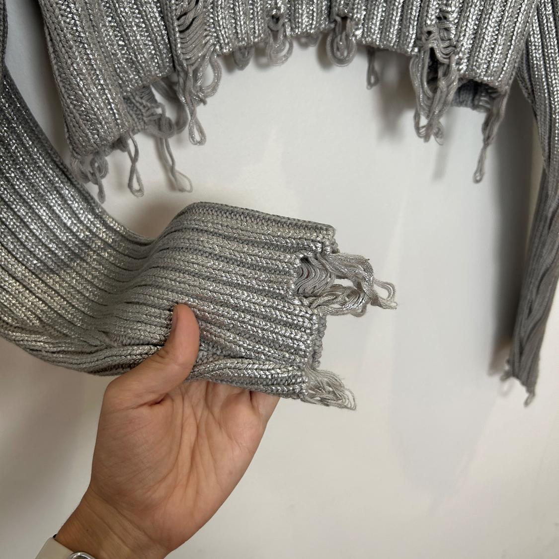 FOIL KNIT CROP SWEATER - Image 4
