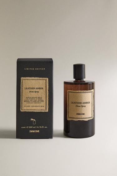 (200 ML) LEATHER AMBER SPRAY DIFFUSER - Black by Zara
