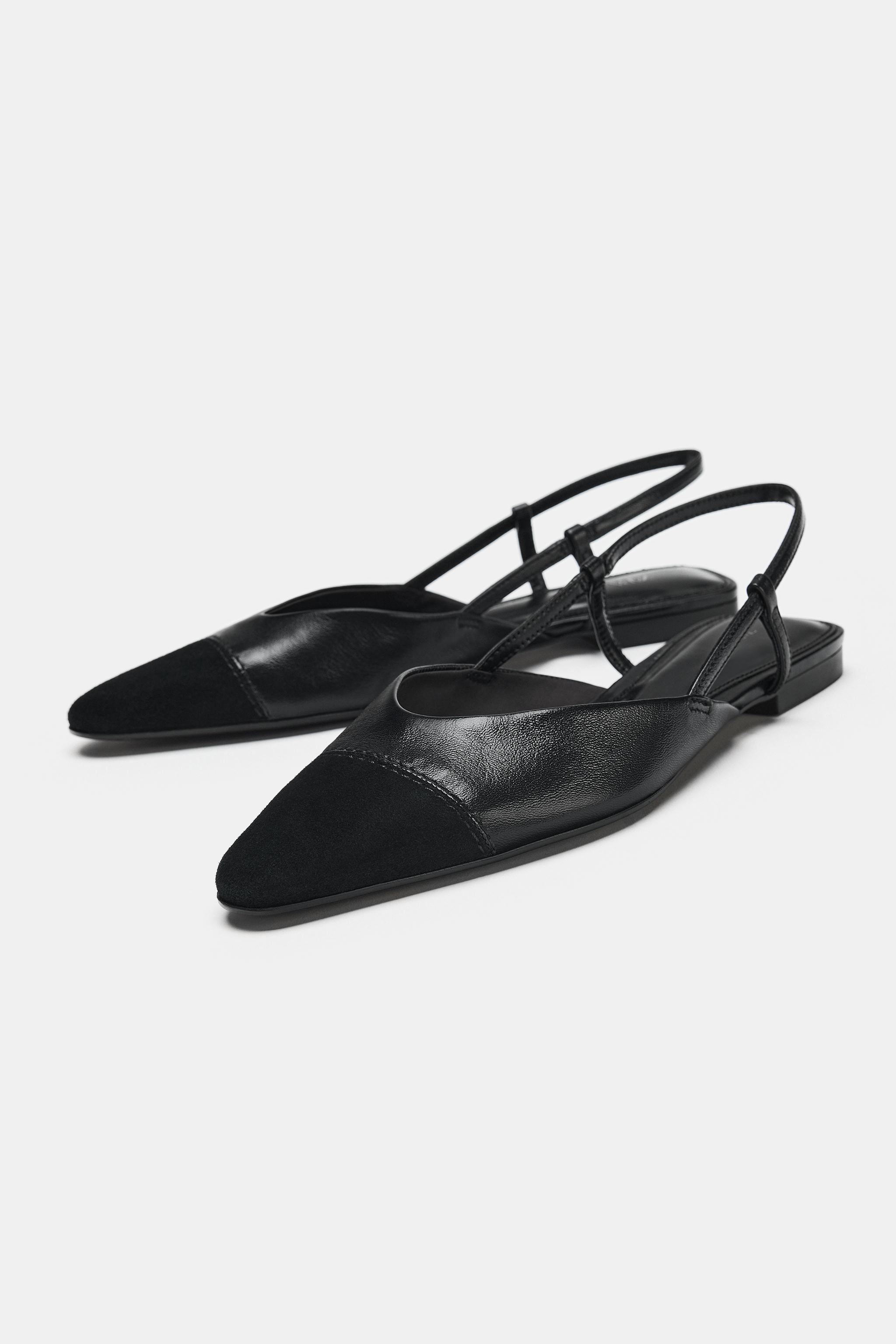 CHAUSSURES EN CUIR OUVERTES À L'ARRIÈRE