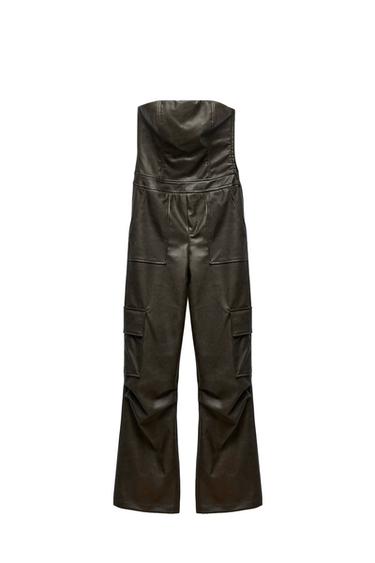 FAUX LEATHER JUMPSUIT