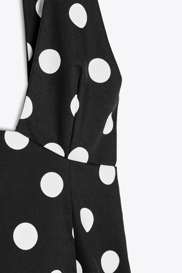 POLKA DOT HALTER TOP WITH BACK BOW - Black / White by Zara - Image 5