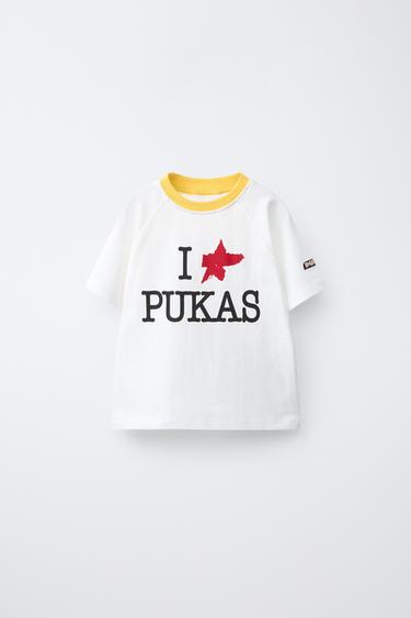 تيشرت بطبعة PUKAS SURF - أبيض الخاص بـ Zara