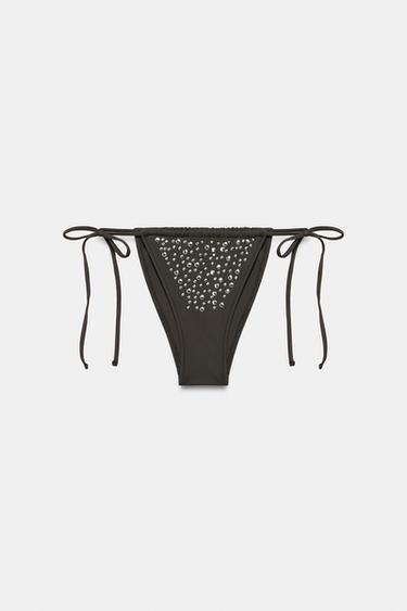 BAS DE BIKINI COULISSANT À NŒUDS - Marron de Zara - Image 7