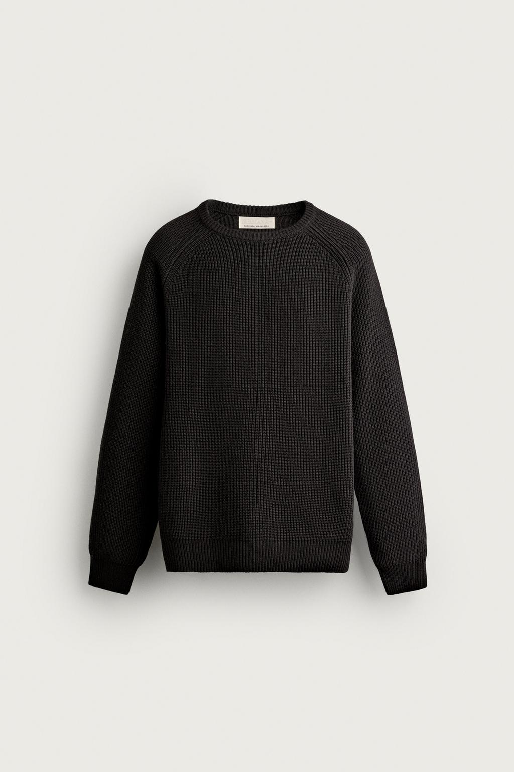 PURL-KNIT COTTON-WOOL JUMPER