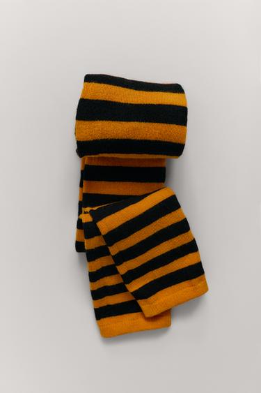 GESTREIFTE STRUMPFHOSE - Orange von Zara