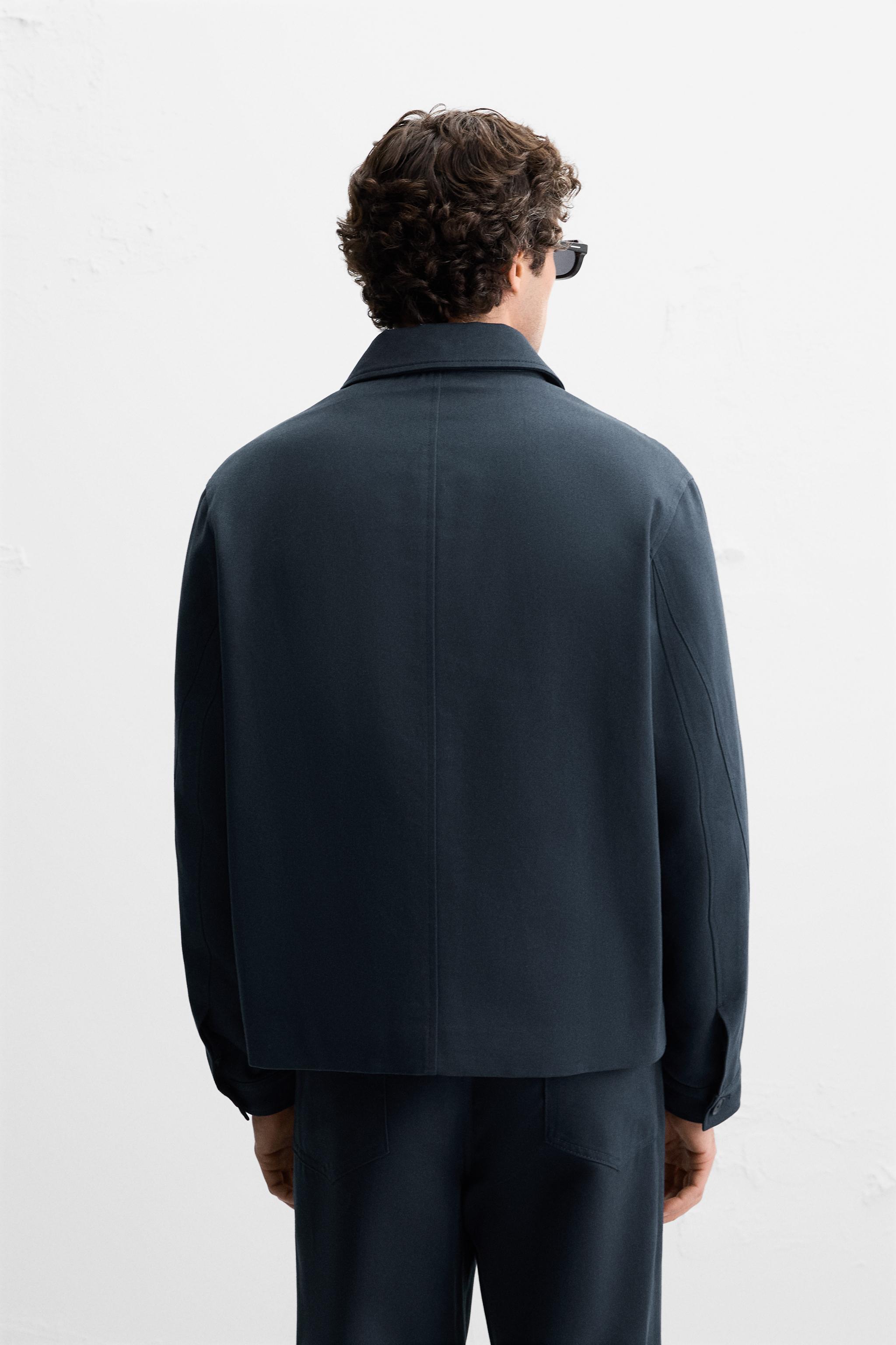 COTTON-LYOCELL JACKET - Navy blue | ZARA United States