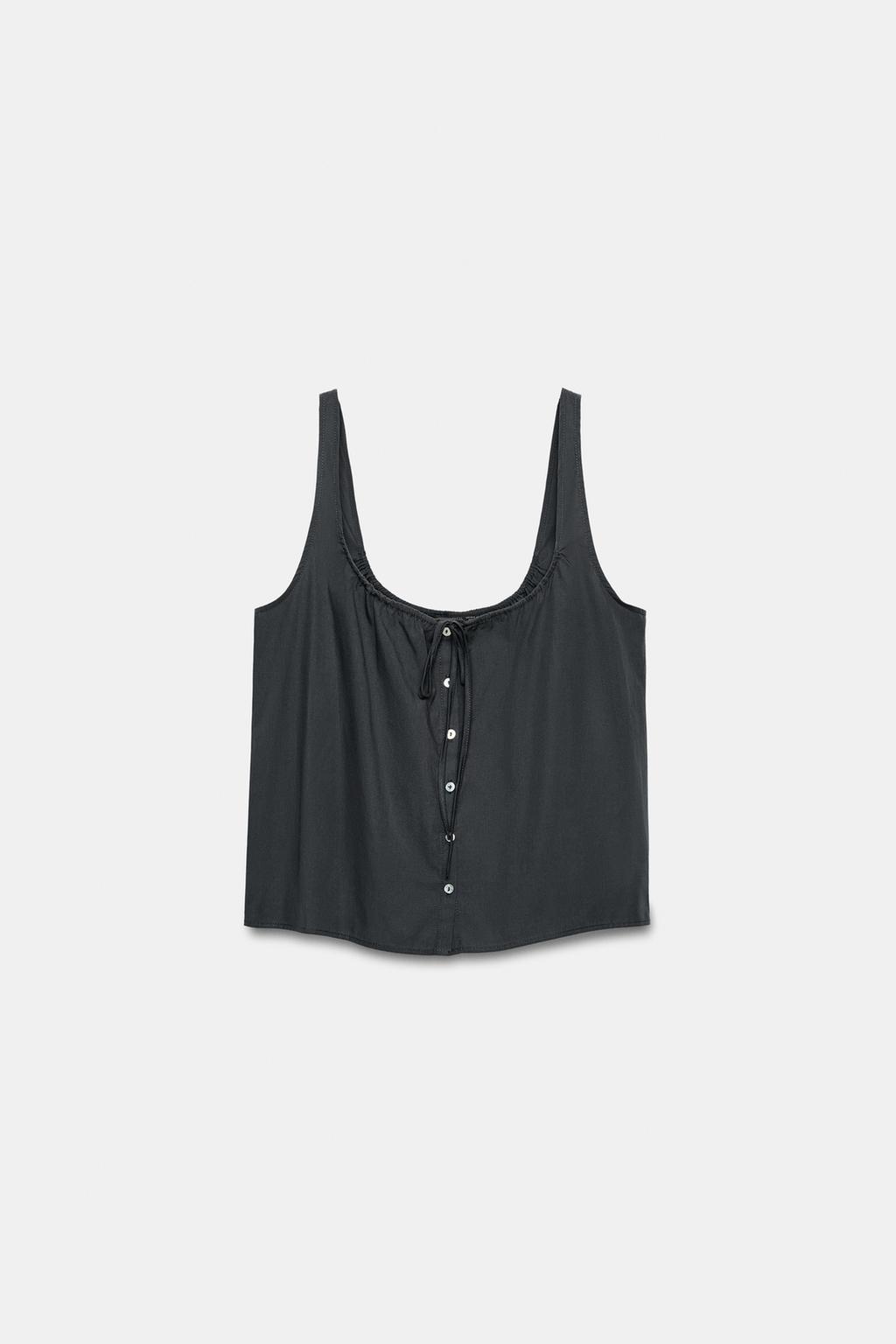 BUTTONED POPLIN TOP