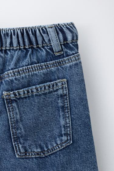 JEANS SUPER BARREL DÉCHIRÉ - Bleu nuit de Zara - Image 3