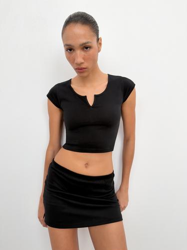 MINI JUPE-SHORT - Noir de Zara - Image 2