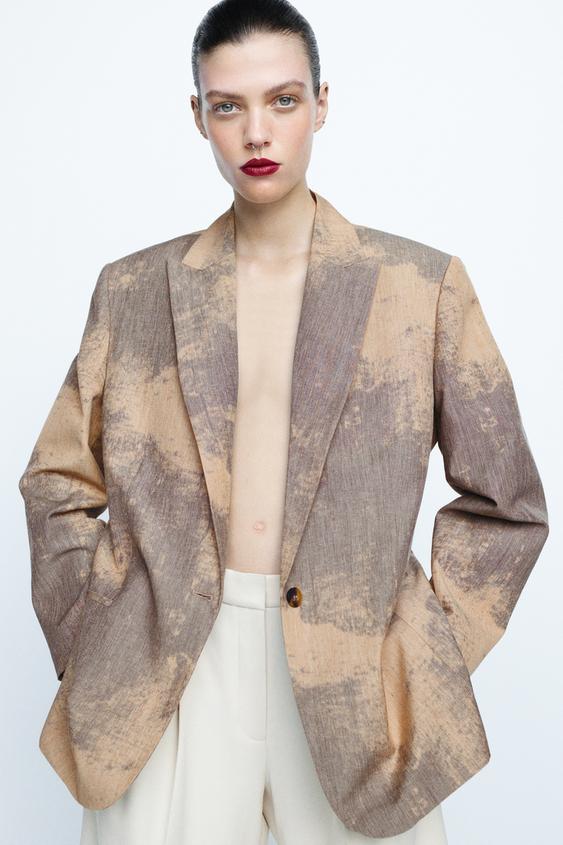 ZW COLLECTION MINIMALISTICKÉ SAKO S POTISKEM - Hnědobéžová od Zara - Obrázek 0