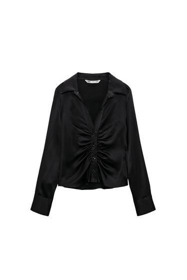 CAMISA SATINADA ENTALLADA