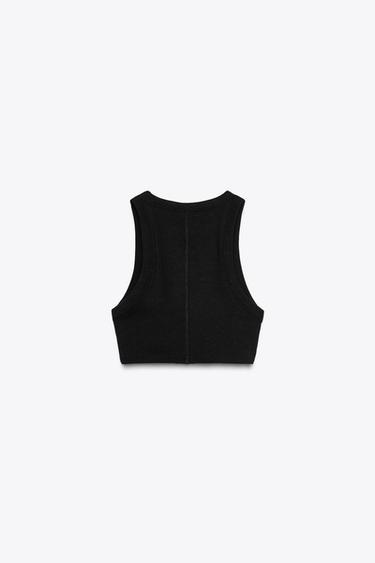 TOP TIRANTES RIB - Negro de Zara