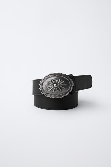 COWBOY BUCKLE BELT - Black by Zara - Image 3