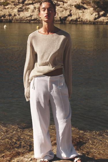 Zara RUSTIČNA PAMUČNA MAJICA – zlatno