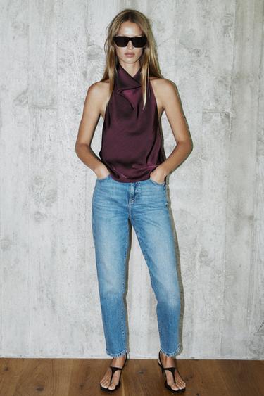 Z.01 MOM FIT HIGH-WAIST JEANS - Mid-blue by Zara