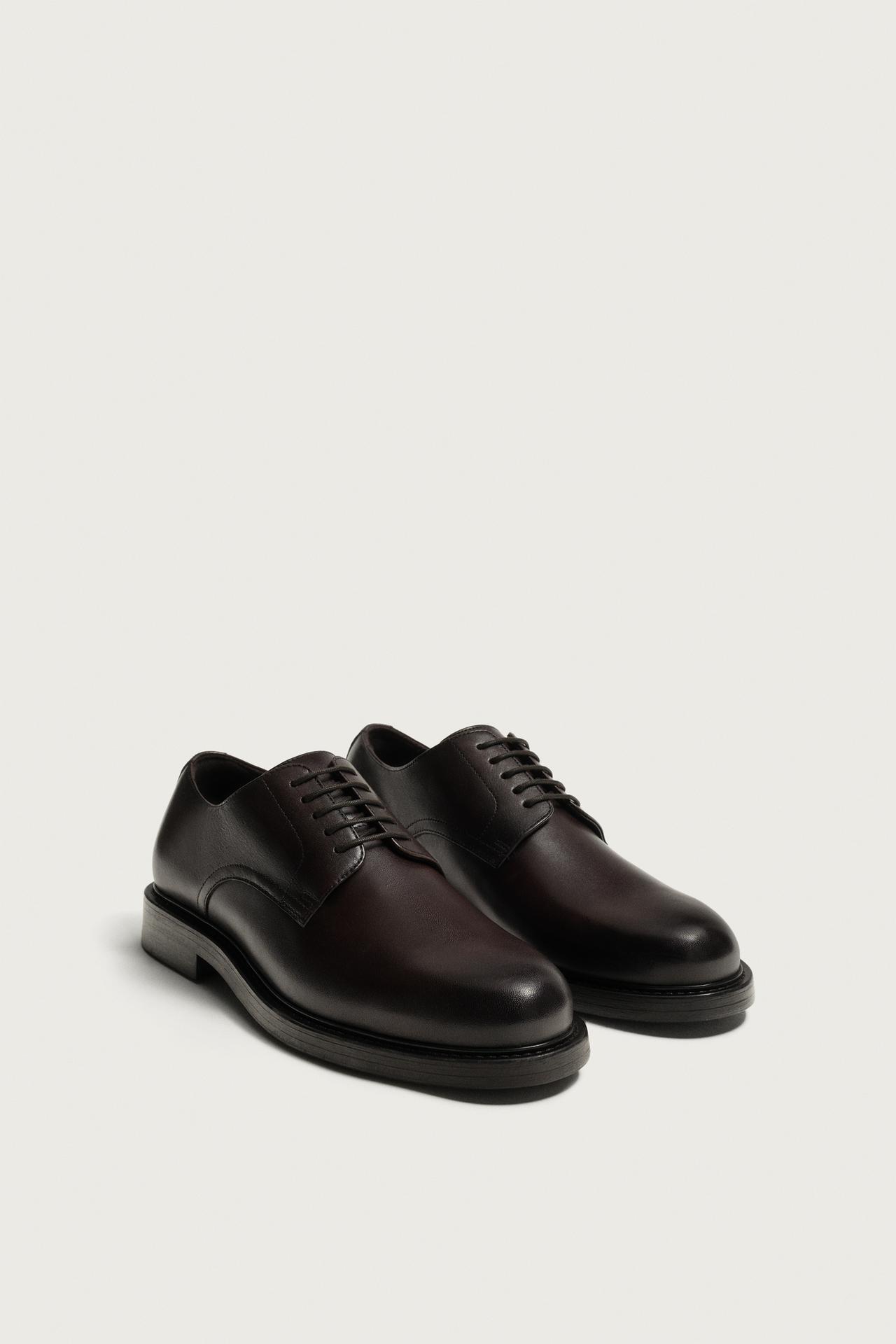 LEATHER SHOES — Chocolate