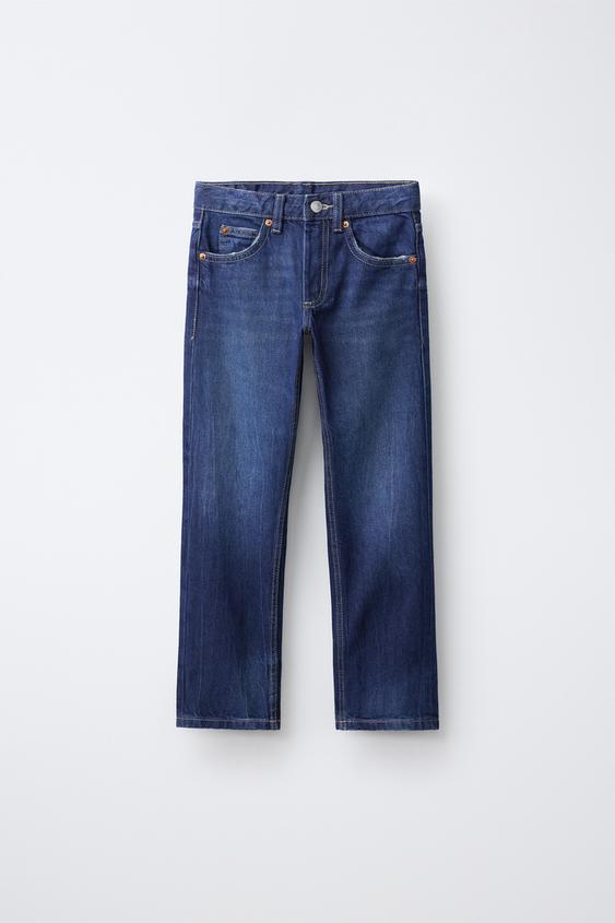 RIPPED STRAIGHT-LEG JEANS - Blue by Zara - Image 0