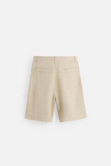 BERMUDA OVERSIZE LIN - VISCOSE - Beige clair de Zara - Image 6