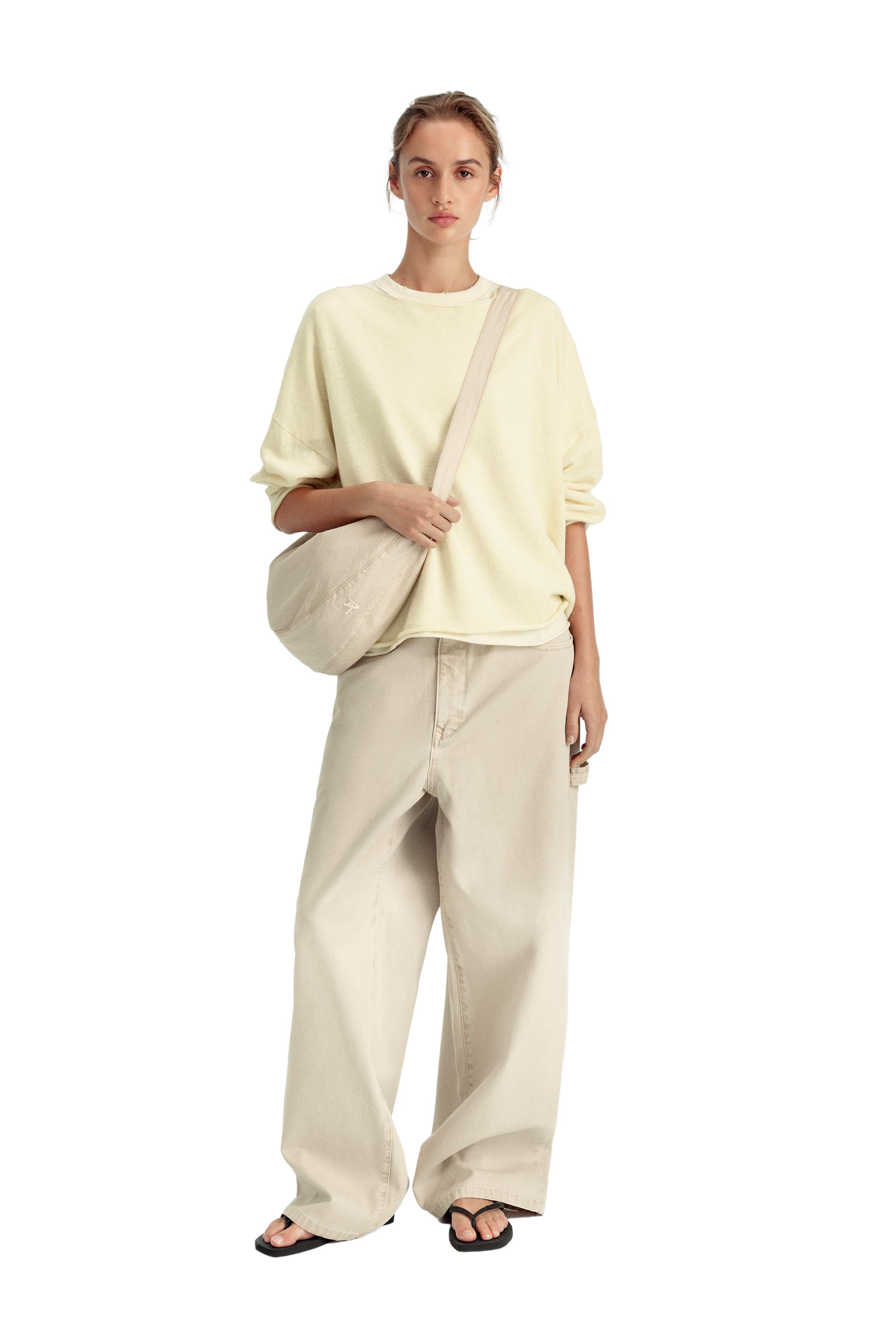 FABRIC SHOULDER BAG — Ecru White