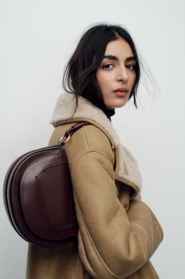 CONTRAST TOPSTITCHING CROSSBODY BAG - Burgundy Red by Zara - Image 0