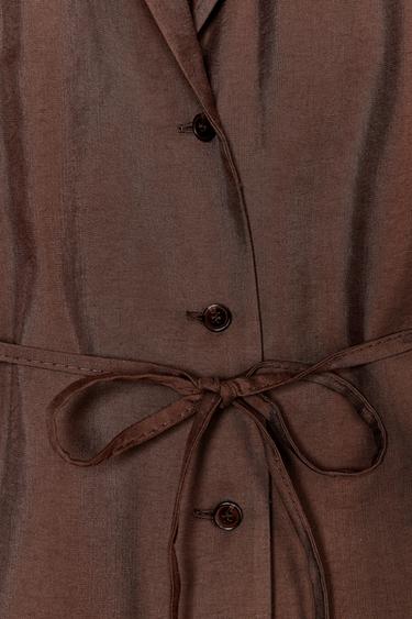 FINE BELT BLAZER - Chocolate brown by Zara - Image 5