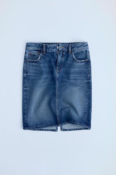TRF MID-RISE DENIM SKIRT - Blue by Zara