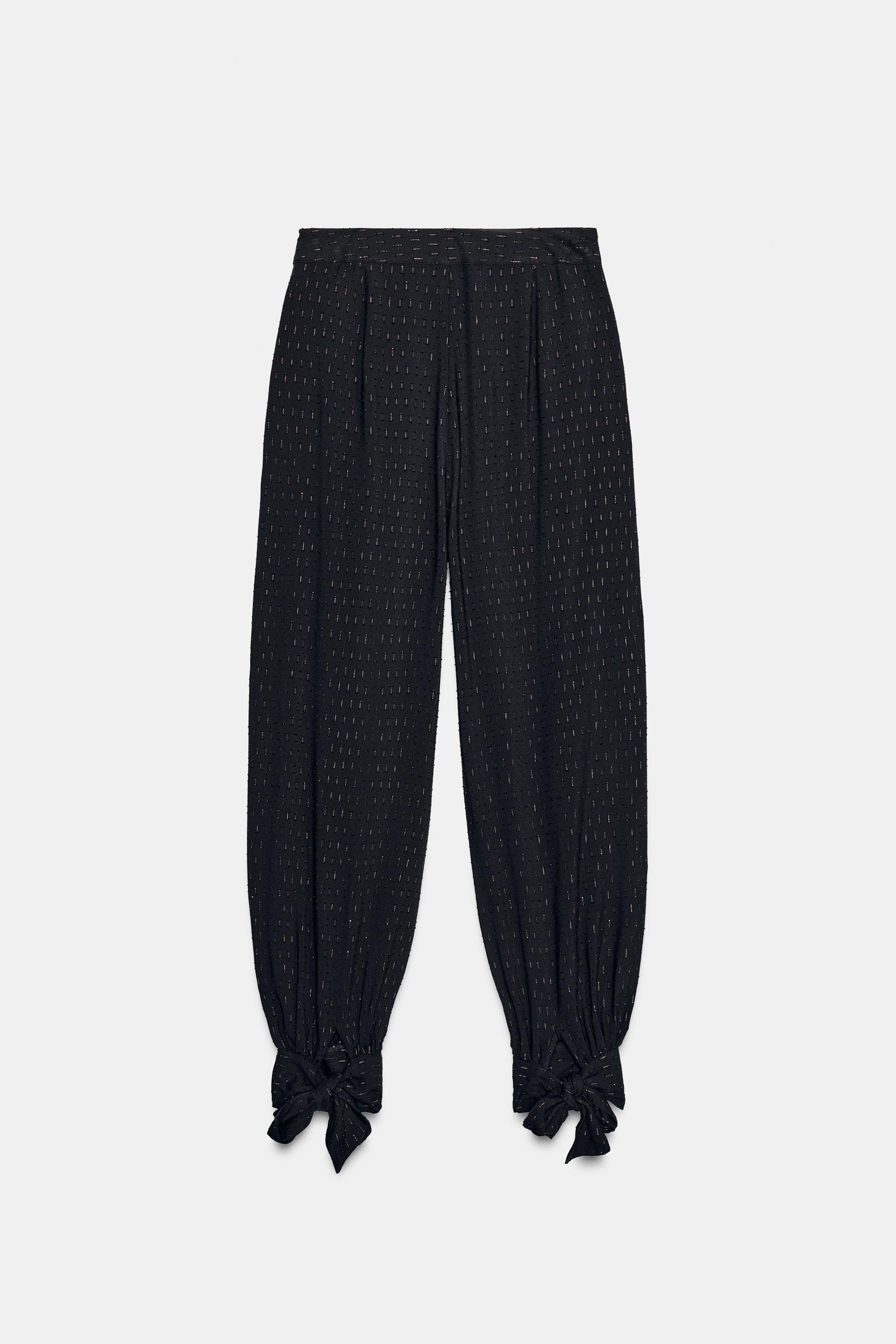 METALLIC THREAD BALLOON PANTS