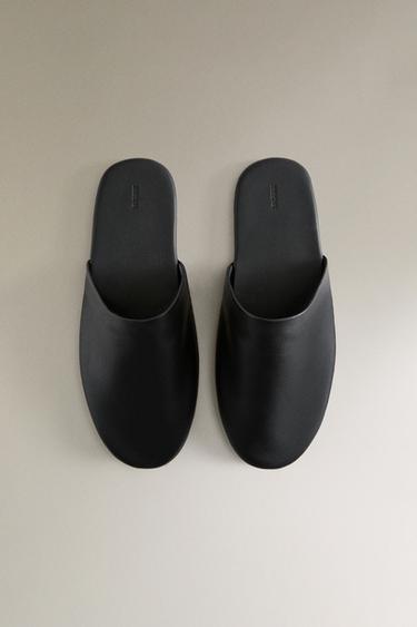 CHAUSSONS OUVERTS À L'ARRIÈRE CUIR - Noir de Zara - Image 3