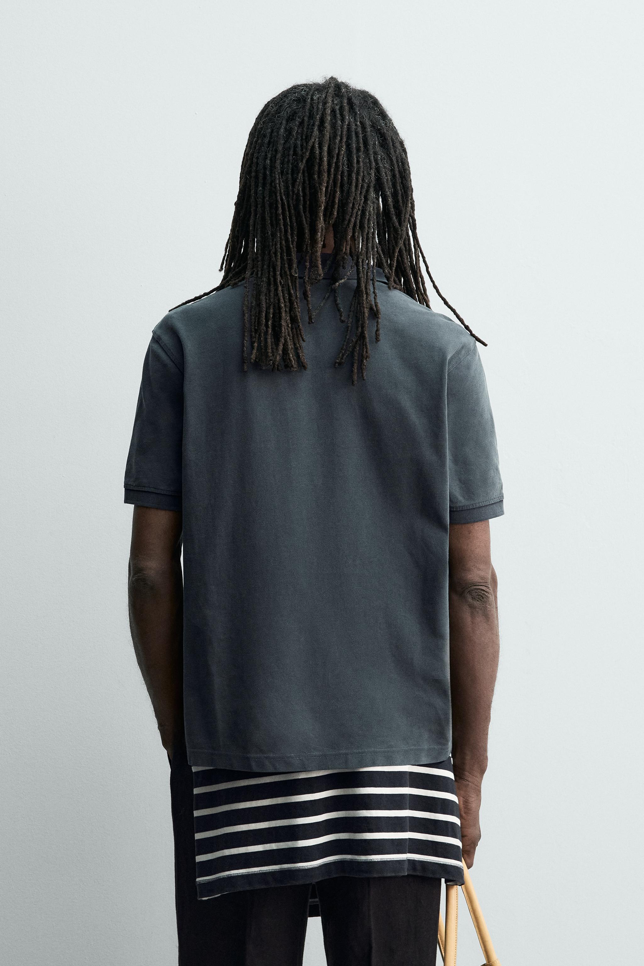 POLO EN PIQUÉ DÉLAVÉ AARON LEVINE X ZARA
