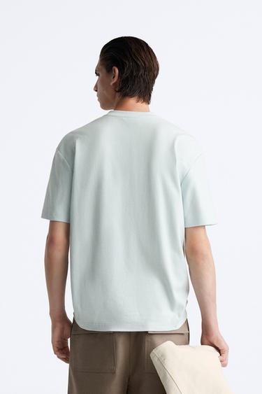 BASIC REGULAR FIT T-SHIRT - Sky blue by Zara - Image 2