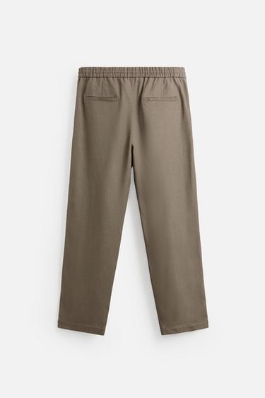 VISCOSE-JUTE TROUSERS - Mink by Zara - Image 6