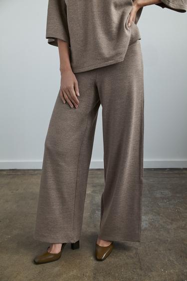 BASIC PIQUÉ TROUSERS - Light brown by Zara
