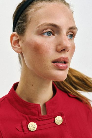 Zara BUTTONED FITTED JACKET - Red