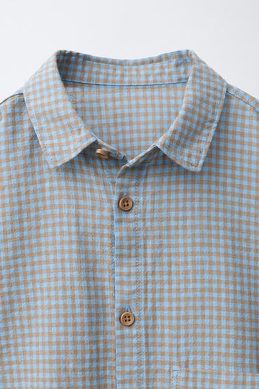 GINGHAM PRINT SHIRT - Blue by Zara - Image 2