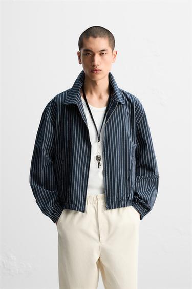 Zara 條紋紋理外套 - 條紋