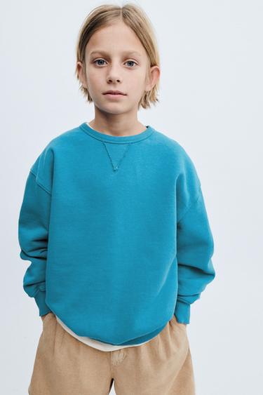 STORIESZ - BLUZË HOODIE JAKË E RRUMBULLAKËT - E kaltër e hapur nga Zara