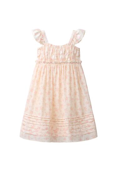 VESTIDO COMBINADO FLORES - Rosado de Zara