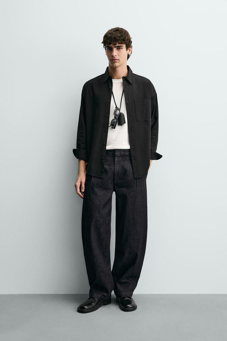 DÖKÜMLÜ RELAXED FIT GÖMLEK