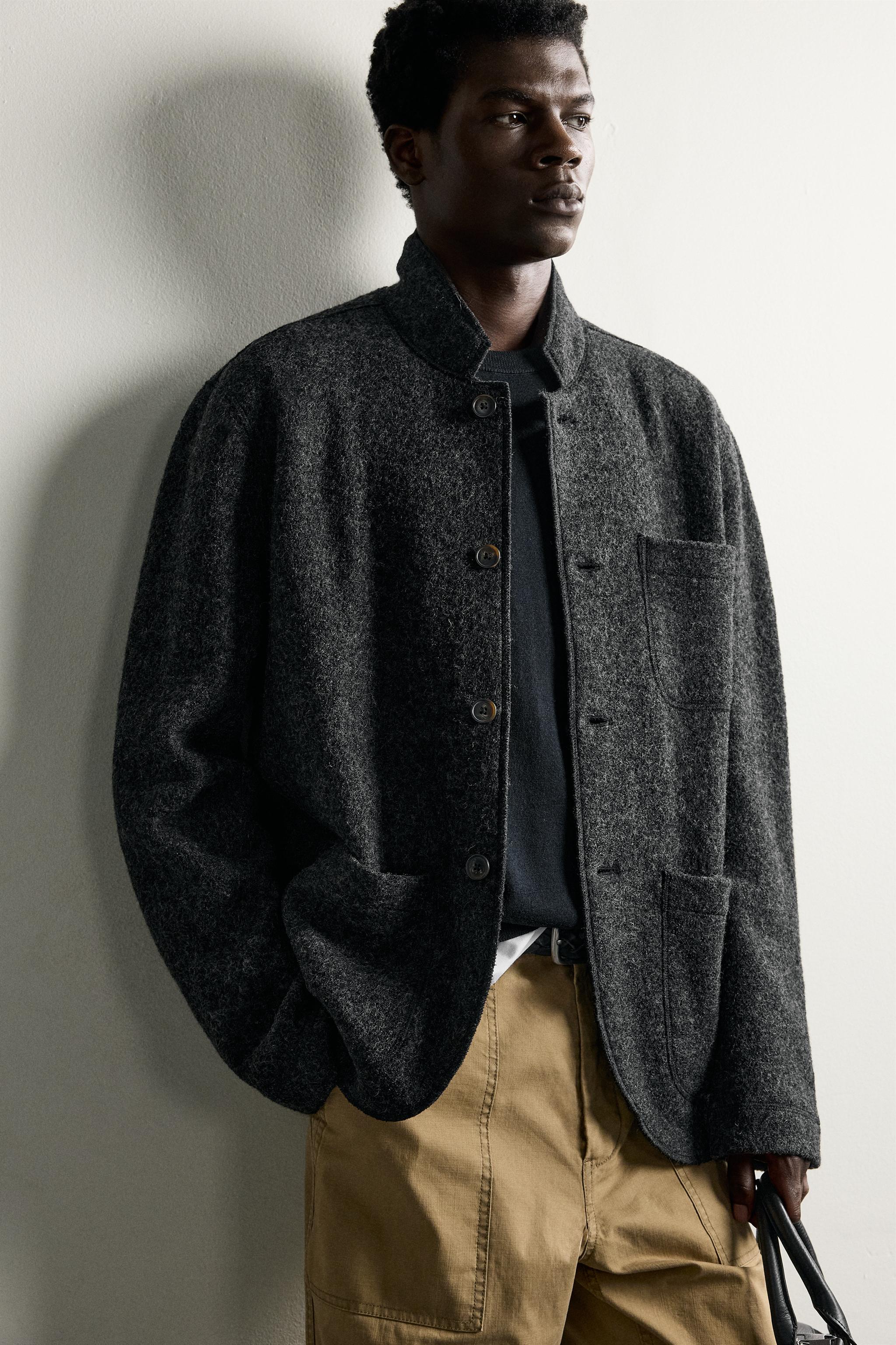Zara VİSKOZ VE YÜN KARIŞIMLI RELAXED FIT BLAZER görsel 7